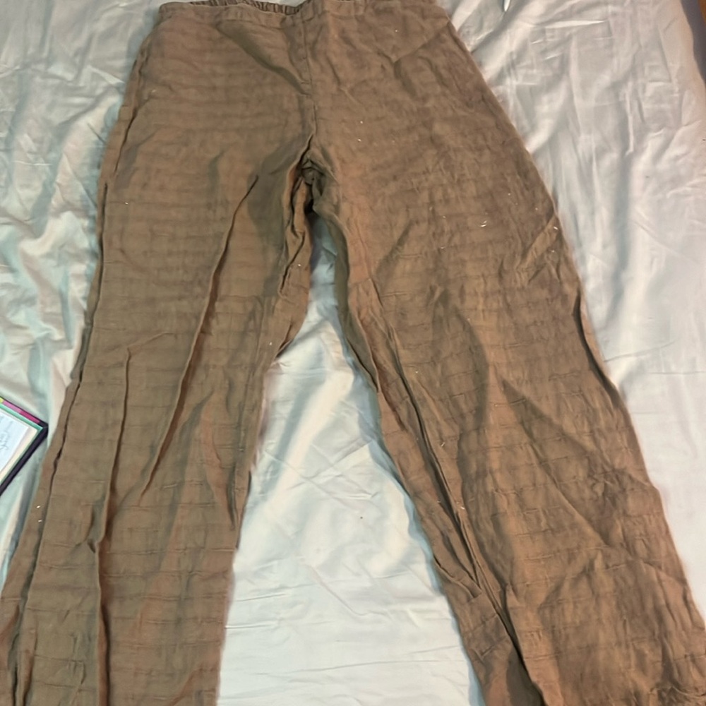 Click by color me cotton size large Brown 100% linen